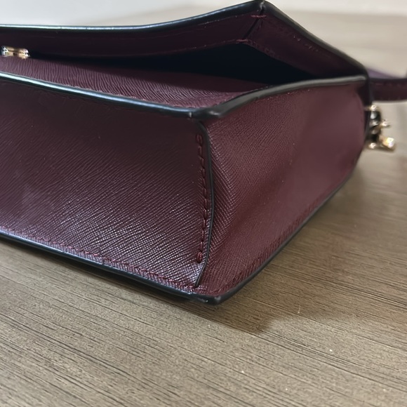 Kate Spade Black and Burgundy Floral Print Crossbody Shoulder Bag - Picture 6 of 10